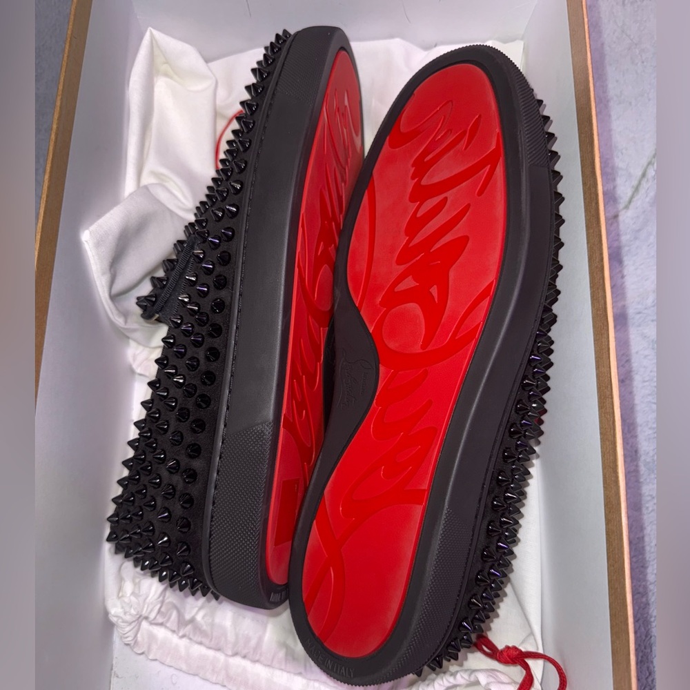 Christian Louboutin Roller Boat Flat Black Velour Sz. 40.5